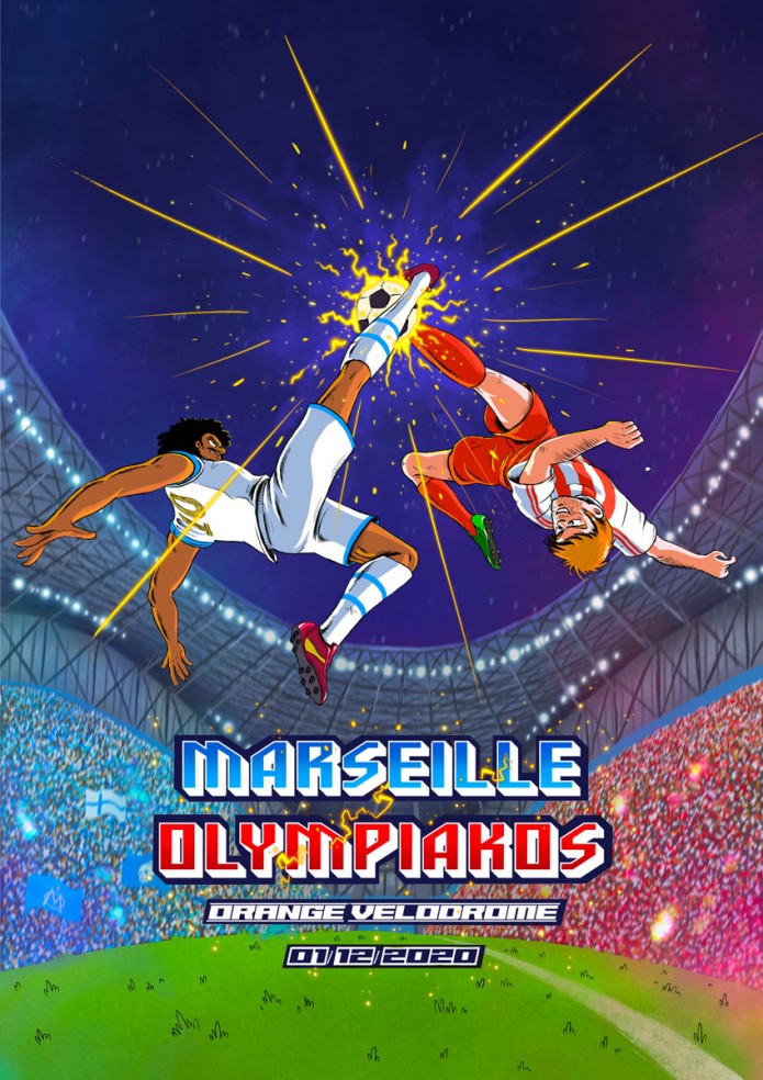 Affiche Officielle OM / Olympiakos (20202021) Maison